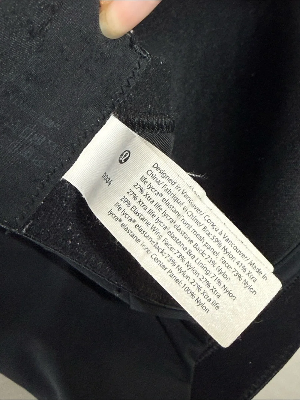 Lululemon Run Times Bra High Support size 34DD